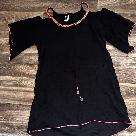 Becca Black Cold Shoulder Covet Up Dress Womens Size Medium - Picture 1 of 5